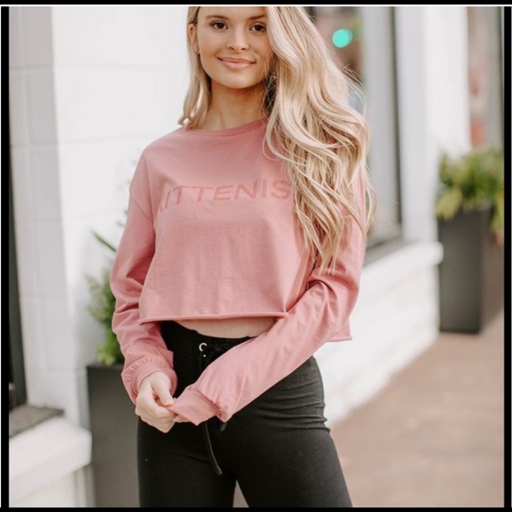 Kittenish long sleeve cut off top BRAND NEW